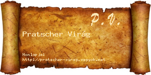 Pratscher Virág névjegykártya